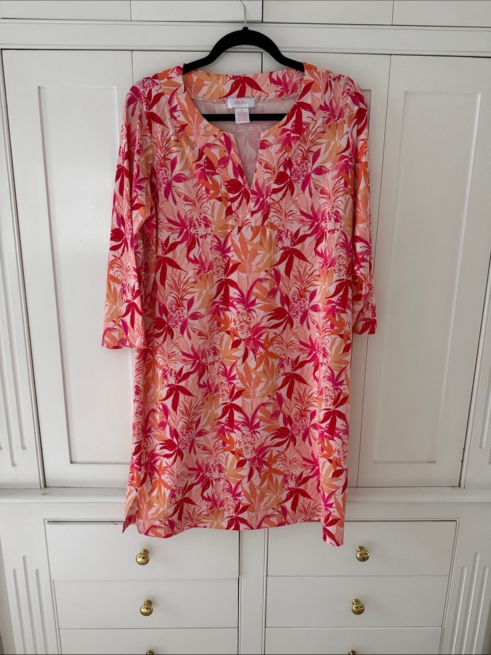 Stella Parker Women’s Pink & Orange Floral Swim Cover-Up Tunic